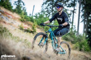 Bergauf klettert das Yeti SB5.5 sehr effizient Bergauf klettert das Yeti SB5.5 sehr effizient