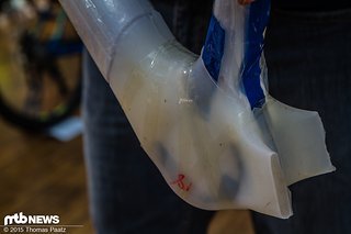 Styroporkern, Luftblasen, Silikonformteil Styroporkern, Luftblasen, Silikonformteil