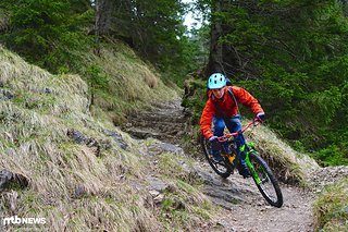 Auch unter Kompression sackt die Gabel nicht weg