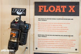 Der Float X, der bewährte Dämpfer kommt in der EWS am Bike von Richie Rude und Tracey Moseley zum Einsatz