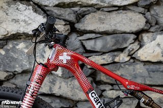 Passend zur Heim-WM gab's eine Sonderlackierung für die Olympiasiegerin aus dem Jahr 2021, die es unserer Meinung definitiv weit nach oben ins Ranking der schickesten WM-Räder schafft.