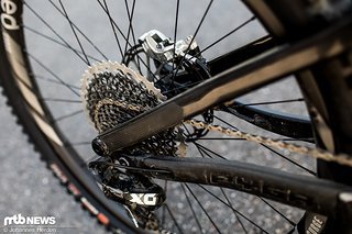 An diesem Aufbau befindet sich allerdings eine SRAM X01 Eagle Schaltgruppe