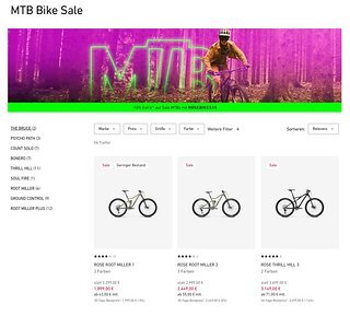 Bei Rose Bikes profitiert ihr zur Zeit von 10 % Rabatt auf die Sales Preise – on top!