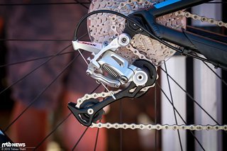 Das BOX Components Schaltwerk mit langem Käfig in der Prototypenphase