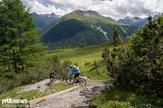 Ab der Baumgrenze wird der Trail nochmal steiler Ab der Baumgrenze wird der Trail nochmal steiler