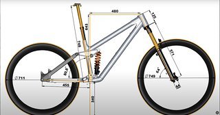 Die Geometrie des ersten Enduro-Prototyps von Frameworks hat einige Auffälligkeiten Die Geometrie des ersten Enduro-Prototyps von Frameworks hat einige Auffälligkeiten