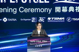 In Taiwan ist die Veloindustrie Chefsache - prompt gab sich Präsidentin Tsai Ing-wen zur Eröffnung die Ehre.