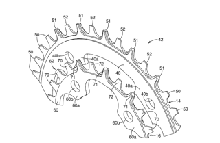 Narrow Wide jetzt auch bei Shimano? Ein Patentantrag vom Januar 2014 gibt Aufschluss darüber, wie man sich in Japan die Lösung für ein führendes aber schaltbares Kettenblatt vorstellt Narrow Wide jetzt auch bei Shimano? Ein Patentantrag vom Januar 2014 gibt Aufschluss darüber, wie man sich in Japan die Lösung für ein führendes aber schaltbares Kettenblatt vorstellt
