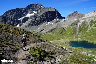 Abfahrt mit Gletscherblick Abfahrt mit Gletscherblick