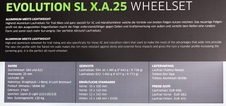 Evolution SL X.A.25 Details