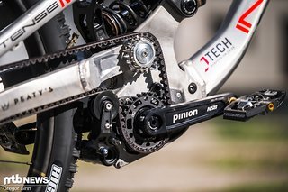 Das Bike basiert auf dem normalen M1, allerdings hat man ein Pinion-Getriebe darin untergebracht.