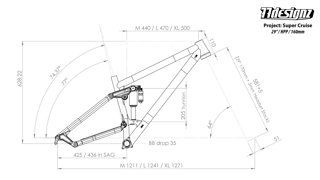 Anders als in der Skizze beschrieben sind aktuell Reach-Werte von 440 mm bis 520mm angedacht. Anders als in der Skizze beschrieben sind aktuell Reach-Werte von 440 mm bis 520mm angedacht.