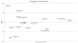 Federgabeln - Preise und Gewichte