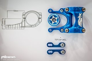 Der Spank Spike Direct Mount-Vorbau wird in zwei Längen geliefert. Zusätzlich beiliegende Plättchen erlauben es, den Vorbau um 5 mm höher zu legen.