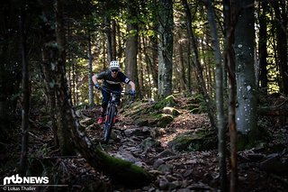 Auf harten Trails punktet das Alutech Fanes mit einer guten Portion Laufruhe und Sicherheit
