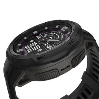 Die Zeiger der Smartwatch sind mit Super-Luminova beschichtet und sollen so genau wie das transreflektive Display auch bei völliger Dunkelheit gut ablesbar sein.