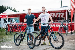 Dass zum Beispiel das Canyon Strive ein beliebtes und auch preislich attraktives Bikes ist, beweisen unsere SRAM Eagle-Gewinner Eric und Martin – beide sind zufällig beide privat auf dem Enduro-Racebike aus Koblenz unterwegs. Rang 1 für Canyon!