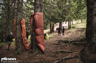 Doch zurück zur Strecke: Nach dem Road Gap geht's in den Wald, doch nun biegt die Strecke sofort ziemlich scharf nach rechts ab