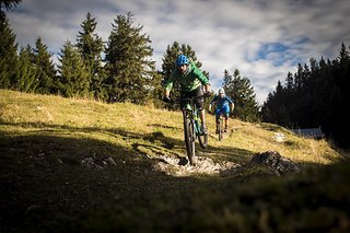 Mitunter extrem schnell: Der erste Teil der Abfahrt vom Pizalun. Mitunter extrem schnell: Der erste Teil der Abfahrt vom Pizalun.