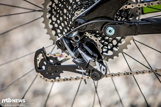 Die SRAM X01 Eagle-Schaltgruppe bietet bergauf und bergab eine ordentliche Bandbreite.