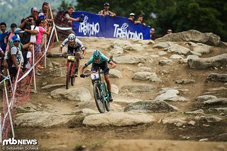 Stephane Tempier gegen Nino Schurter - im Vorjahr hatte der Weltmeister Schurter große Mühe sich gegen den Franzosen durchzusetzen