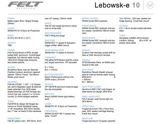 Felt Lebowsk-e 10 – Ausstattung Felt Lebowsk-e 10 – Ausstattung