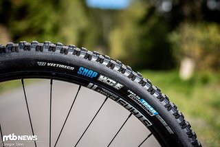 Unser Propain Rage CF 29 rollte auf klebrigen Veetires Flow Snap DH-Reifen Unser Propain Rage CF 29 rollte auf klebrigen Veetires Flow Snap DH-Reifen