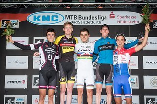 Das U23-Podium: Michiel van der Heijden war nicht zu schlagen.