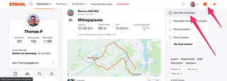 Auf Strava: Aktivität hinzufügen