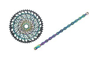 Mit dem Verscheißset bestehend aus SRAM XX1 Eagle Rainbow Kassette & Kette im Wert von 600 € seid ihr perfekt auf die kommende Saison vorbereitet!