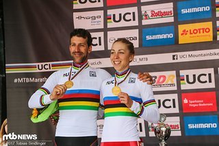 2017 sicherten sich Annika Langvad und Alban Lakata die WM-Titel in Singen 2017 sicherten sich Annika Langvad und Alban Lakata die WM-Titel in Singen