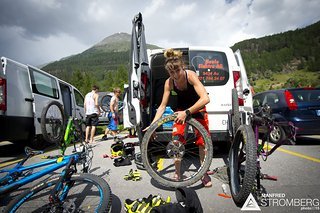 Vorbereitung für das heutige Pflichttraining.