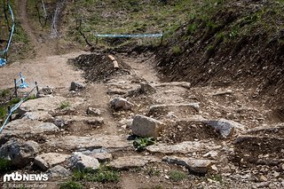 Auch das Steinfeld vor dem Dual Climb wurde  umgebaut und scheint etwas schwerer zu befahren als in den Vorjahren