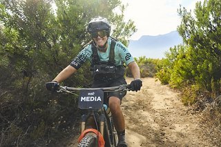 during Stage 4 of the 2025 Absa Cape Epic Mountain Bike stage race held at Fairview, Paarl, Cape Town, South Africa on the 20th March 2025. Photo by Michael Chiaretta/Cape Epic
PLEASE ENSURE THE APPROPRIATE CREDIT IS GIVEN TO THE PHOTOGRAPHER AND ABS