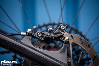 Gebremst wird bei der 1 Lefty-Version des Scalpels mit SRAM Level Silver Stealth-Bremsen