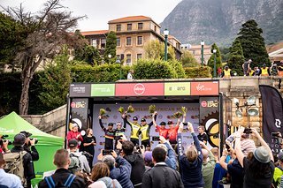 Nino Schurter and Lars Forster of SCOTT SRAM win the Prologue of the 2019 Absa Cape Epic Mountain Bike stage race held at the University of Cape Town in Cape Town, South Africa on the 17th March 2019.

Photo by Nick Muzik/Cape Epic

PLEASE ENSURE