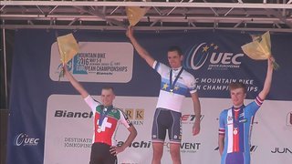 Siegerehrung Herren: Fabian Giger, Julien Absalon, Ondrej Cink (von links).