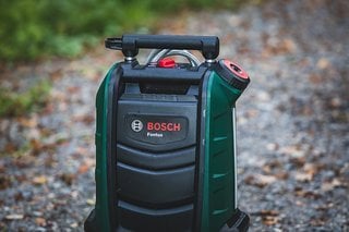 Grün, kompakt, kraftvoll: Der Bosch Fontus kommt mit 15 Liter-Tank und großem Akku