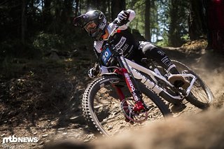 Dylan Maples stand in Val di Sole beinahe auf dem Podium und wirkt auch hier sehr schnell und fokussiert.