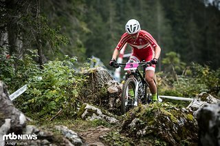 Melene Degn auf ihrem Hardtail