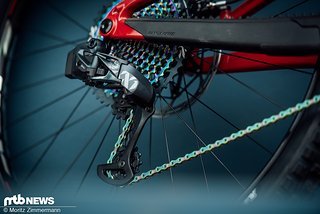 Geschaltet wird mit der kabellosen SRAM XX1 Eagle AXS-Schaltgruppe.