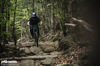 In aufeinanderfolgenden Schlägen wird das Rad durch den merkwürdigen Dämpfer-Tune sehr unruhig. In aufeinanderfolgenden Schlägen wird das Rad durch den merkwürdigen Dämpfer-Tune sehr unruhig.