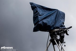Die Kameras wurden abgedeckt - es war erstmal Pause angesagt.