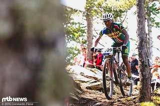 Sipho Madolo aus Südafrika. Schön, dass Biker aus Afrika bei der WM zu finden waren!