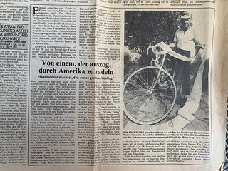 "Von einem, der auszog, durch Amerika zu radeln."