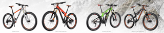 Die neu vorgestellten Bikes von links nach rechts: Scale Plus, Genius Plus, E-Genius Plus und Genius LT Plus
