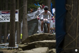 Jolanda Neff zeigte im Downhill einmal mehr ihre tolle Fähigkeiten.