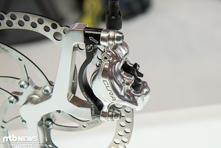 Am Bremssattel sollen Kolben mit 27 mm Durchmesser für ordentlich Bremspower sorgen