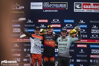 Das Podium der Junioren: Max Alran (Mitte) gewinnt vor Dane Jewett (links) und Mike Huter (rechts).