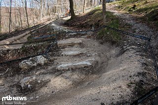 Die Anfahrt auf den berühmt berüchtigten Albstadt-Drop wurde ebenfalls umgebaut